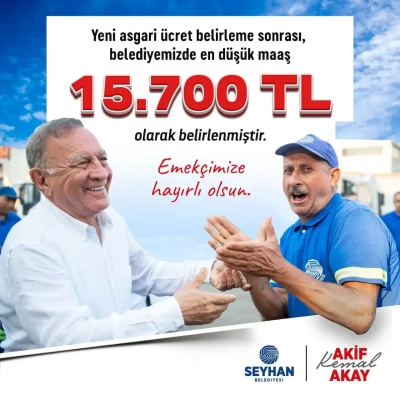 Başkan Akay’dan çalışan personeline örnek maaş