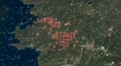 Marmaris yangınının uydu görüntüleri