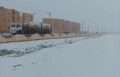 Cezayir’de çöle kar yağdı